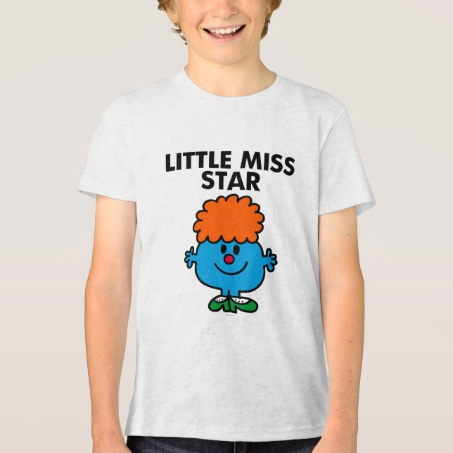 Little Miss Star | Black Lettering Tri-Blend Shirt (Front)