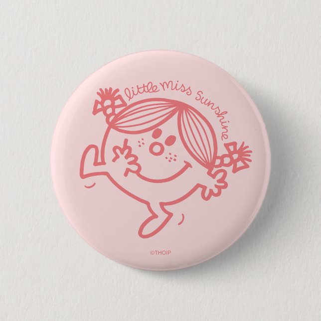 Little Miss Sunshine Coral Pinback Button (Front)