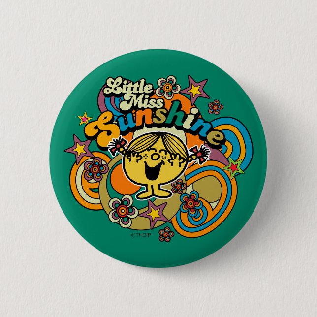 Little Miss Sunshine | Floral Delight Pinback Button (Front)