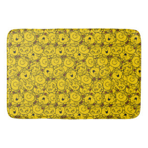 Little Miss Sunshine Fun Yellow Smiles Pattern Bathroom Mat