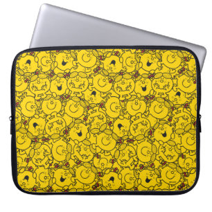 Little Miss Sunshine Fun Yellow Smiles Pattern Laptop Sleeve