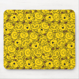 Little Miss Sunshine Fun Yellow Smiles Pattern Mouse Pad