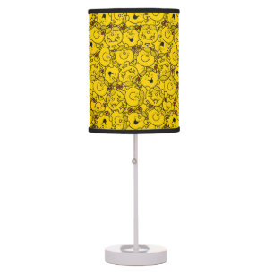 Little Miss Sunshine Fun Yellow Smiles Pattern Table Lamp