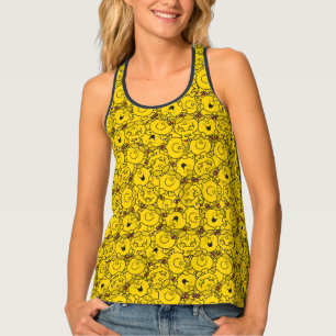Little Miss Sunshine Fun Yellow Smiles Pattern Tank Top