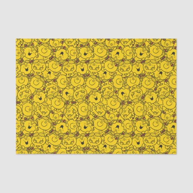 Little Miss Sunshine | Fun Yellow Smiles Pattern Tissue Paper (Front)