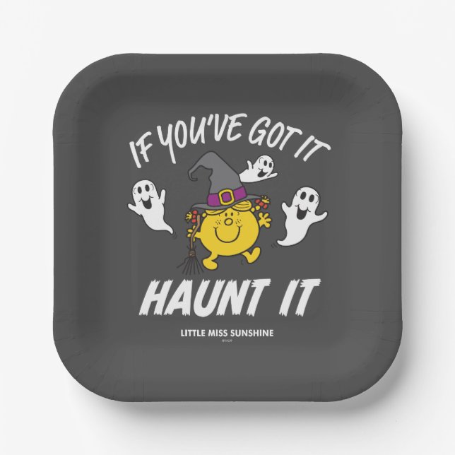 Little Miss Sunshine Haunt It Halloween Paper Plates (Front)