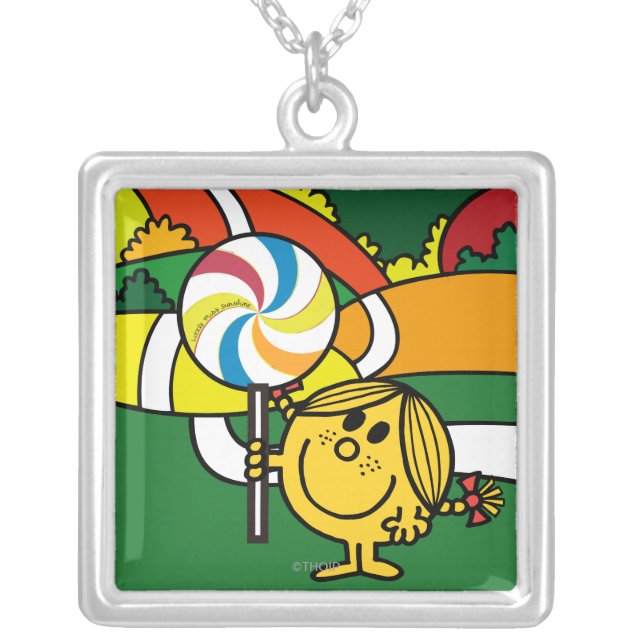 Little Miss Sunshine | Hills & Lollypop Silver Plated Necklace (Front)