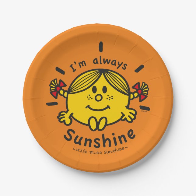 Little Miss Sunshine | I'm Always Sunshine Paper Plates (Front)