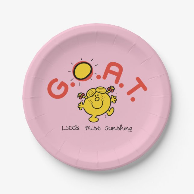 Little Miss Sunshine is the G.O.A.T. Paper Plates (Front)