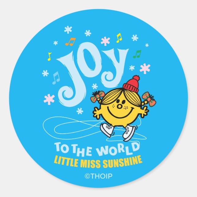 Little Miss Sunshine | Joy To The World Classic Round Sticker (Front)