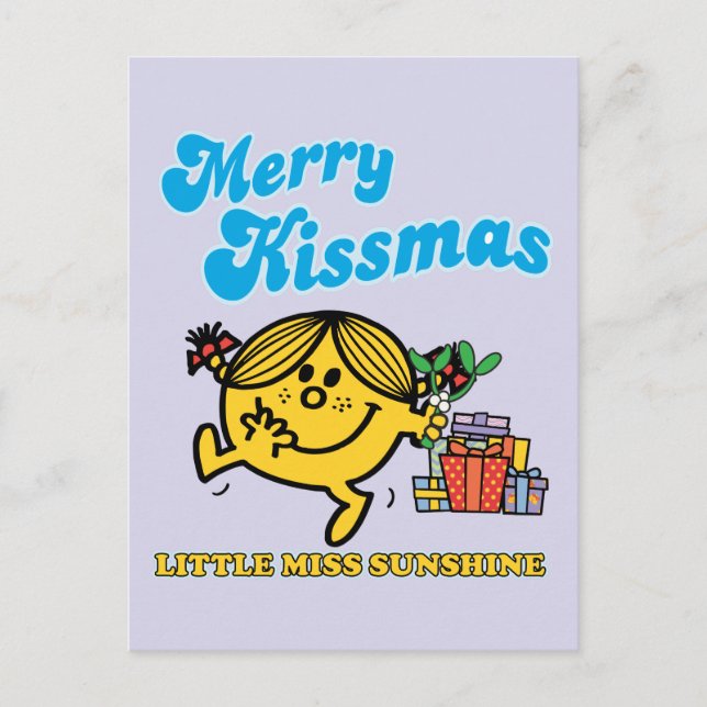 Little Miss Sunshine | Merry Kissmas Holiday Postcard (Front)