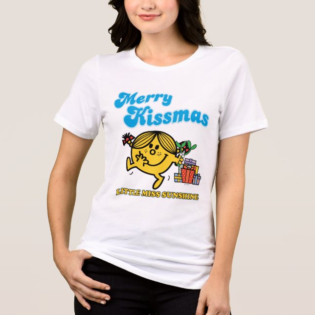 Little Miss Sunshine | Merry Kissmas Tri-Blend Shirt (Front)