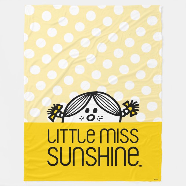 Little Miss Sunshine Peeking Fleece Blanket (Front)