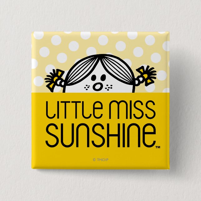 Little Miss Sunshine Peeking Pinback Button (Front)