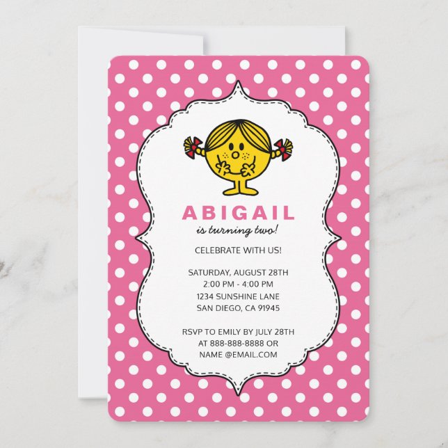 Little Miss Sunshine | Pink Birthday Invitation (Front)