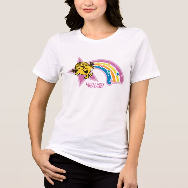 Little Miss Sunshine Rainbows and Stars Tri-Blend Shirt (Front)