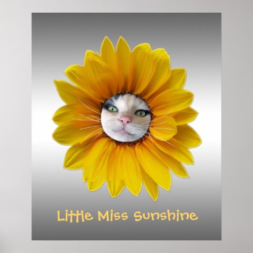 Little Miss Sunshine Smiling Cat Poster