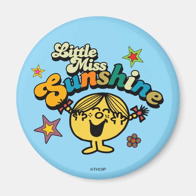Little Miss Sunshine | Stars & Flowers Magnet (Front)