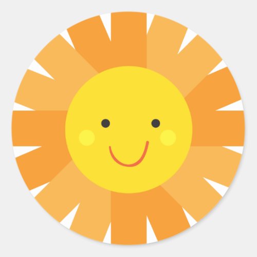 Little Miss Sunshine Sun Invitation Polka Dot Classic Round Sticker