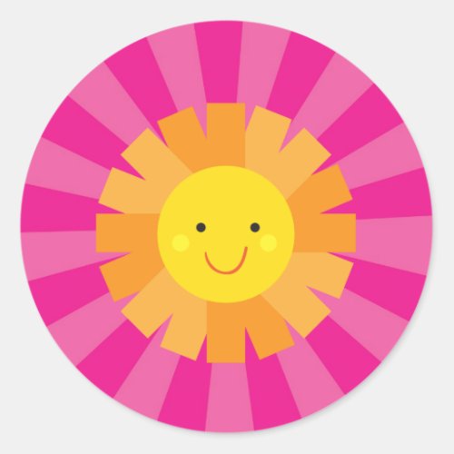 Little Miss Sunshine Sun sticker seals for invite