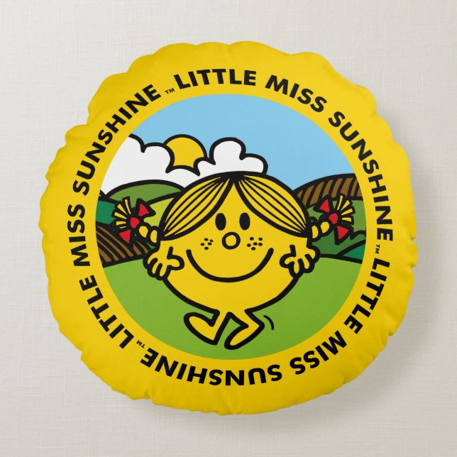 Little Miss Sunshine | Sunshine Circle Round Pillow (Front)