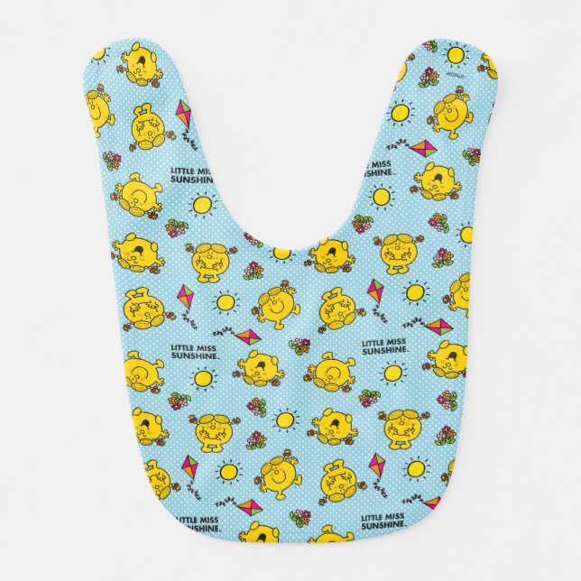 Little Miss Sunshine | Teal Polka Dot Pattern Bib (Front)