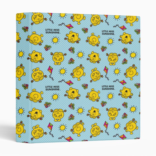 Little Miss Sunshine | Teal Polka Dot Pattern Binder (Front/Spine)