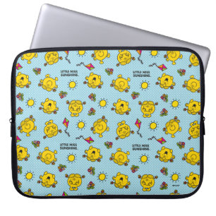 Little Miss Sunshine   Teal Polka Dot Pattern Laptop Sleeve