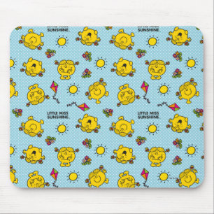 Little Miss Sunshine Teal Polka Dot Pattern Mouse Pad