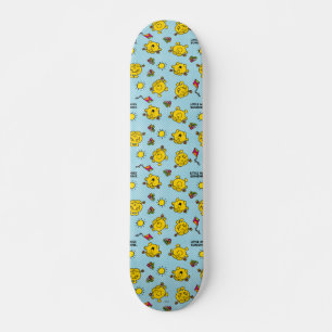 Little Miss Sunshine Teal Polka Dot Pattern Skateboard