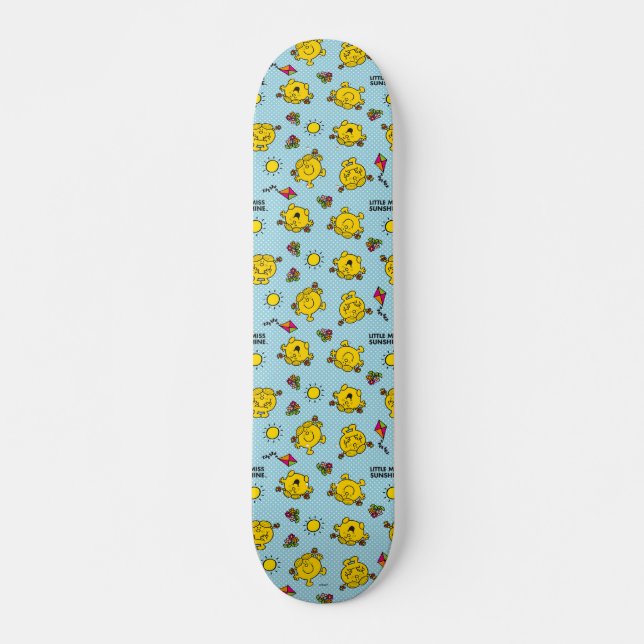 Little Miss Sunshine | Teal Polka Dot Pattern Skateboard (Front)