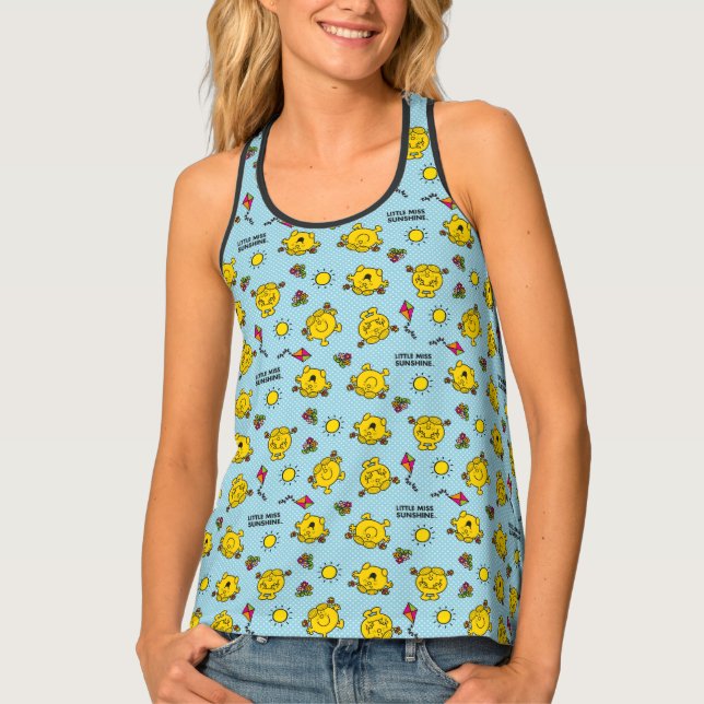 Little Miss Sunshine | Teal Polka Dot Pattern Tank Top (Front)