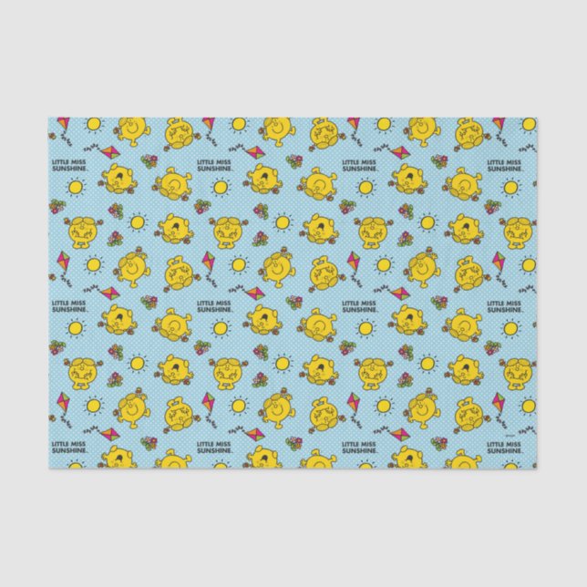 Little Miss Sunshine | Teal Polka Dot Pattern Tissue Paper (Front)