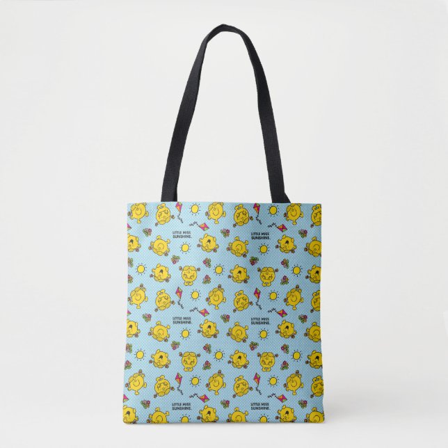 Little Miss Sunshine | Teal Polka Dot Pattern Tote Bag (Front)