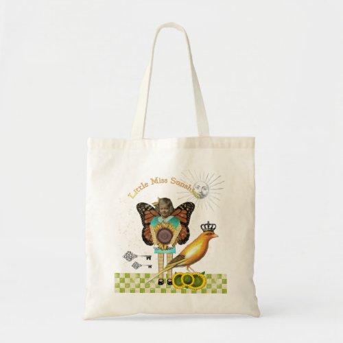 Little Miss Sunshine Vintage Collage Tote Bag