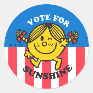 Little Miss Sunshine "Vote for Sunshine" Classic Round Sticker