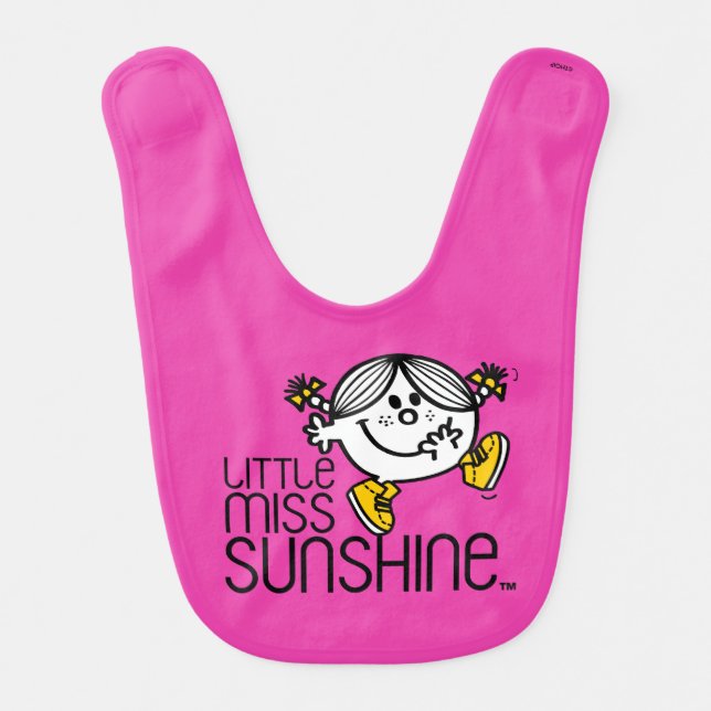 Little Miss Sunshine Walking On Name Graphic Baby Bib (Front)