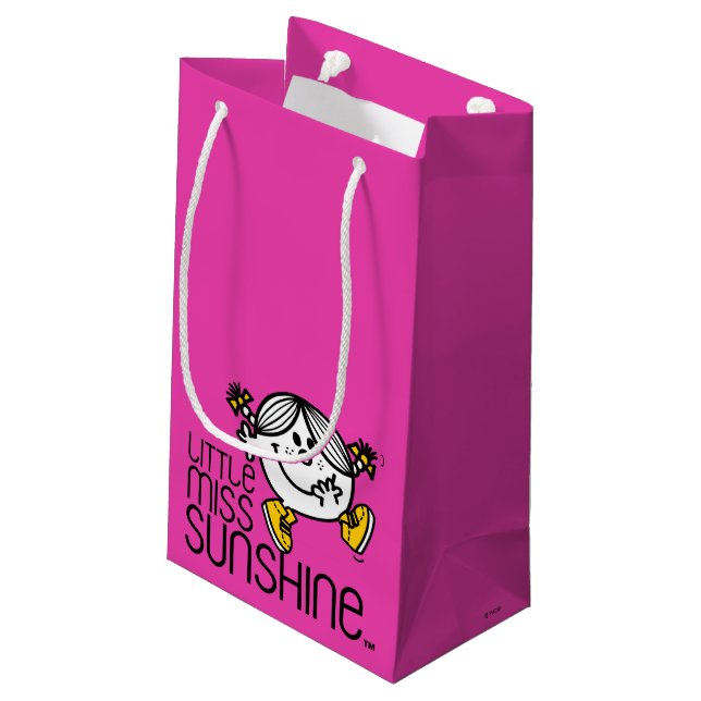 Little Miss Sunshine Walking On Name Graphic Small Gift Bag (Back Angled)