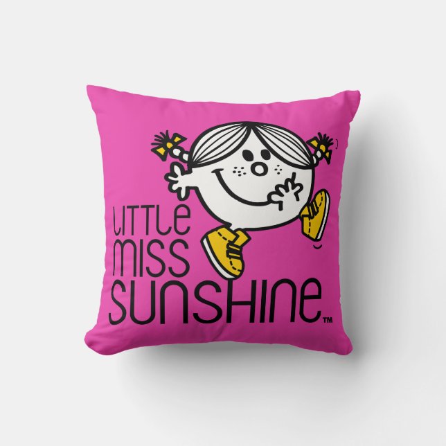 Little Miss Sunshine Walking On Name Graphic Throw Pillow (Front)