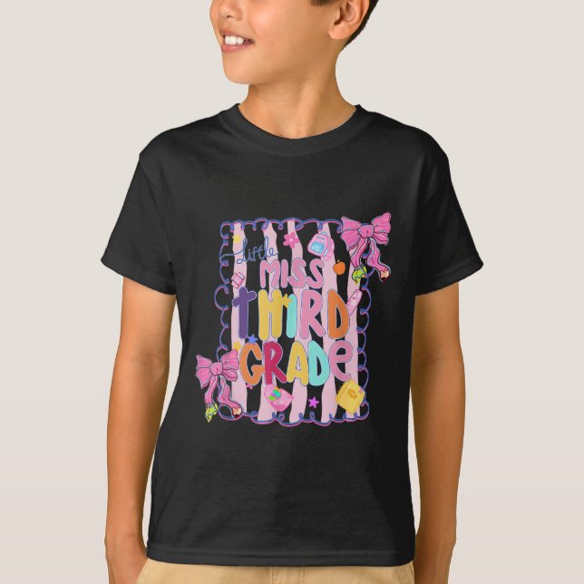 Little Miss Third Grade First Day Of 3rd Grade Coq T-Shirt (Front)