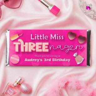 Little Miss Threenager - Girl 3rd Birthday Hershey Bar Favors