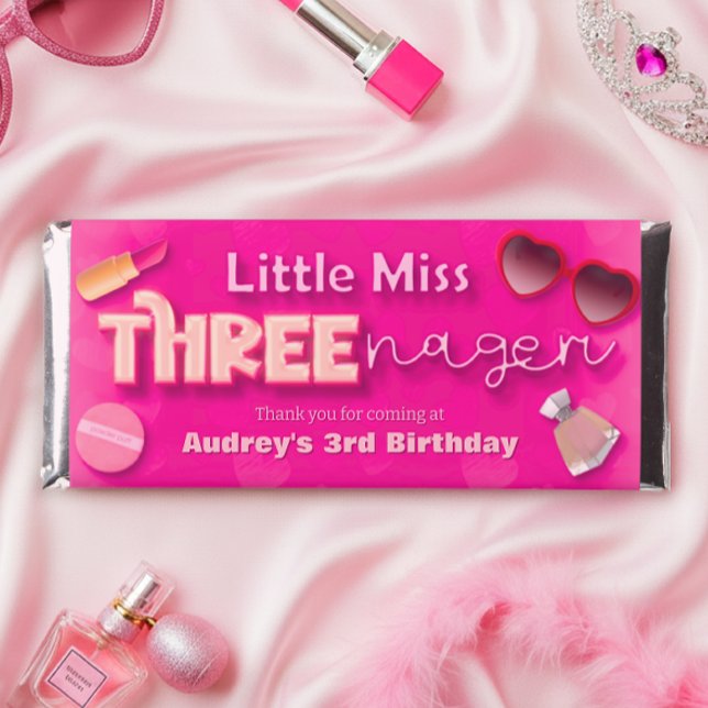 Little Miss Threenager - Girl 3rd Birthday Hershey Bar Favors (Little Miss Threenager - Girl 3rd Birthday Hershey Bar Favors)