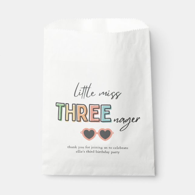 Little Miss Threenager Party Favor Bag (Front)