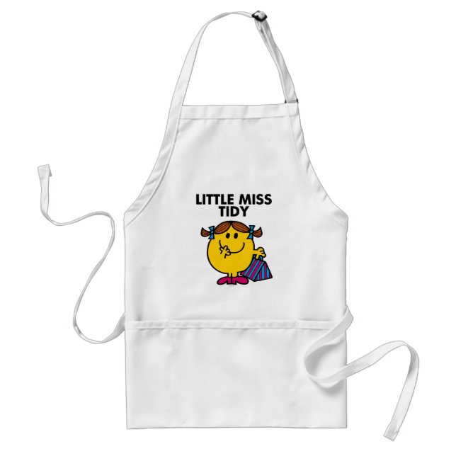 Little Miss Tidy | Black Lettering Adult Apron (Front)