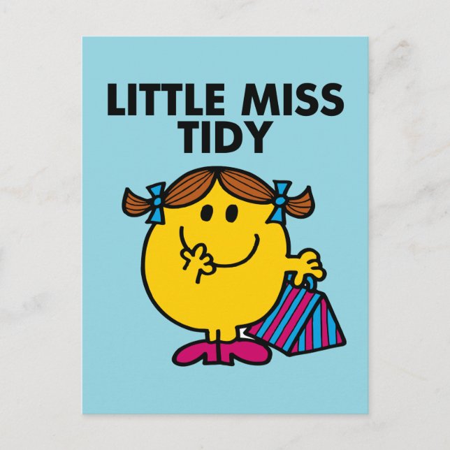 Little Miss Tidy | Black Lettering Postcard (Front)