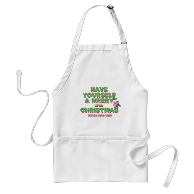 Little Miss Tiny Christmas Adult Apron (Front)