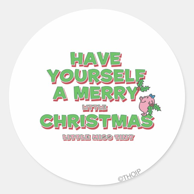 Little Miss Tiny Christmas Classic Round Sticker (Front)