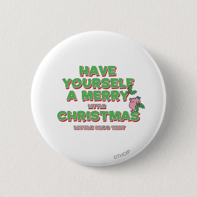 Little Miss Tiny Christmas Pinback Button (Front)