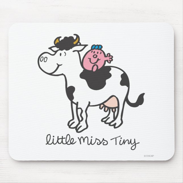 Little Miss Tiny | Cow Riding Mouse Pad (Front)