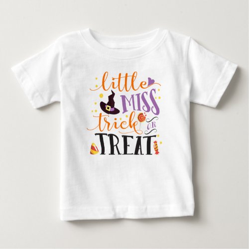 little miss trick or treat cute halloween baby T_Shirt